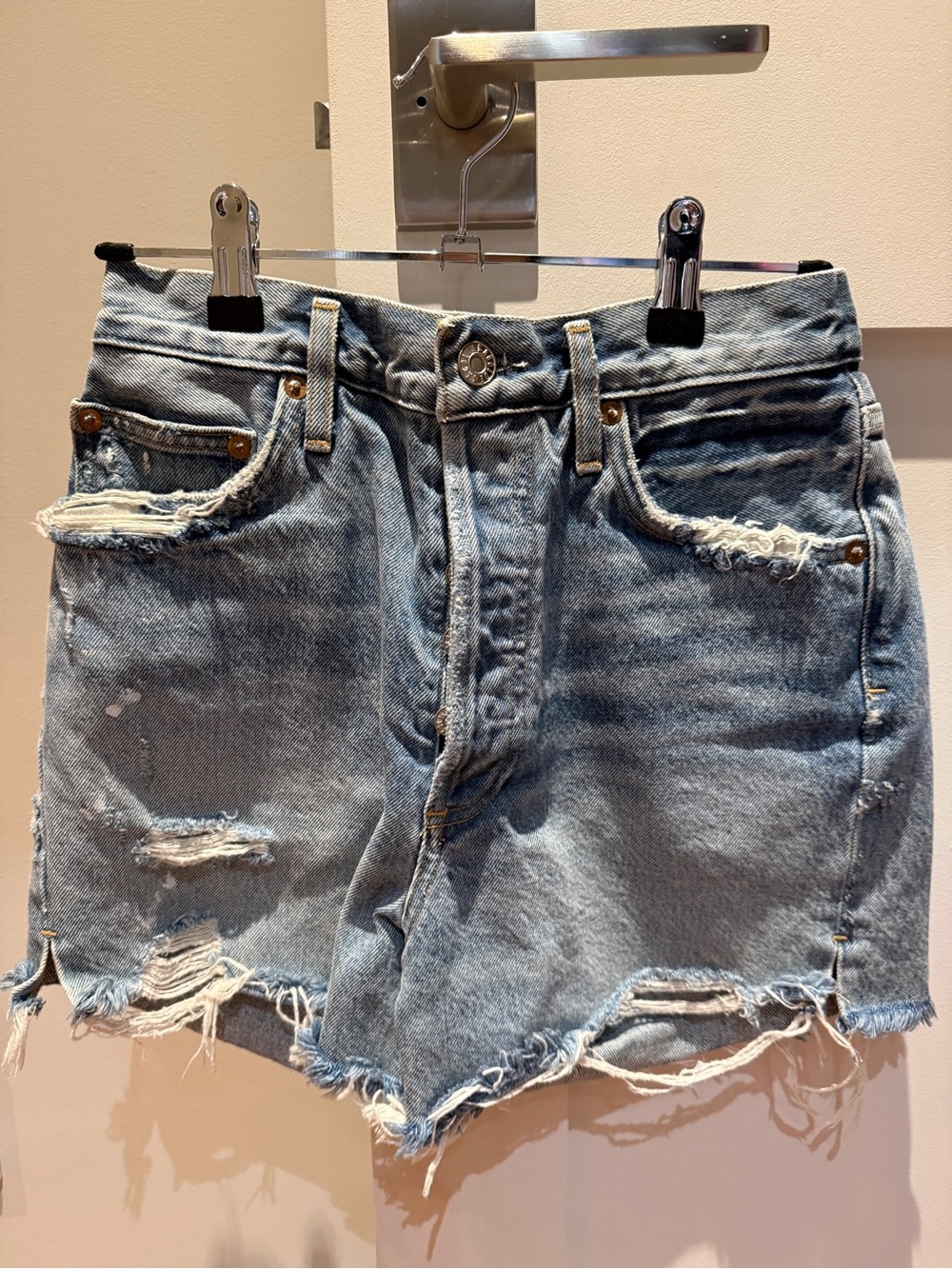 Distressed Agolde Denim Shorts